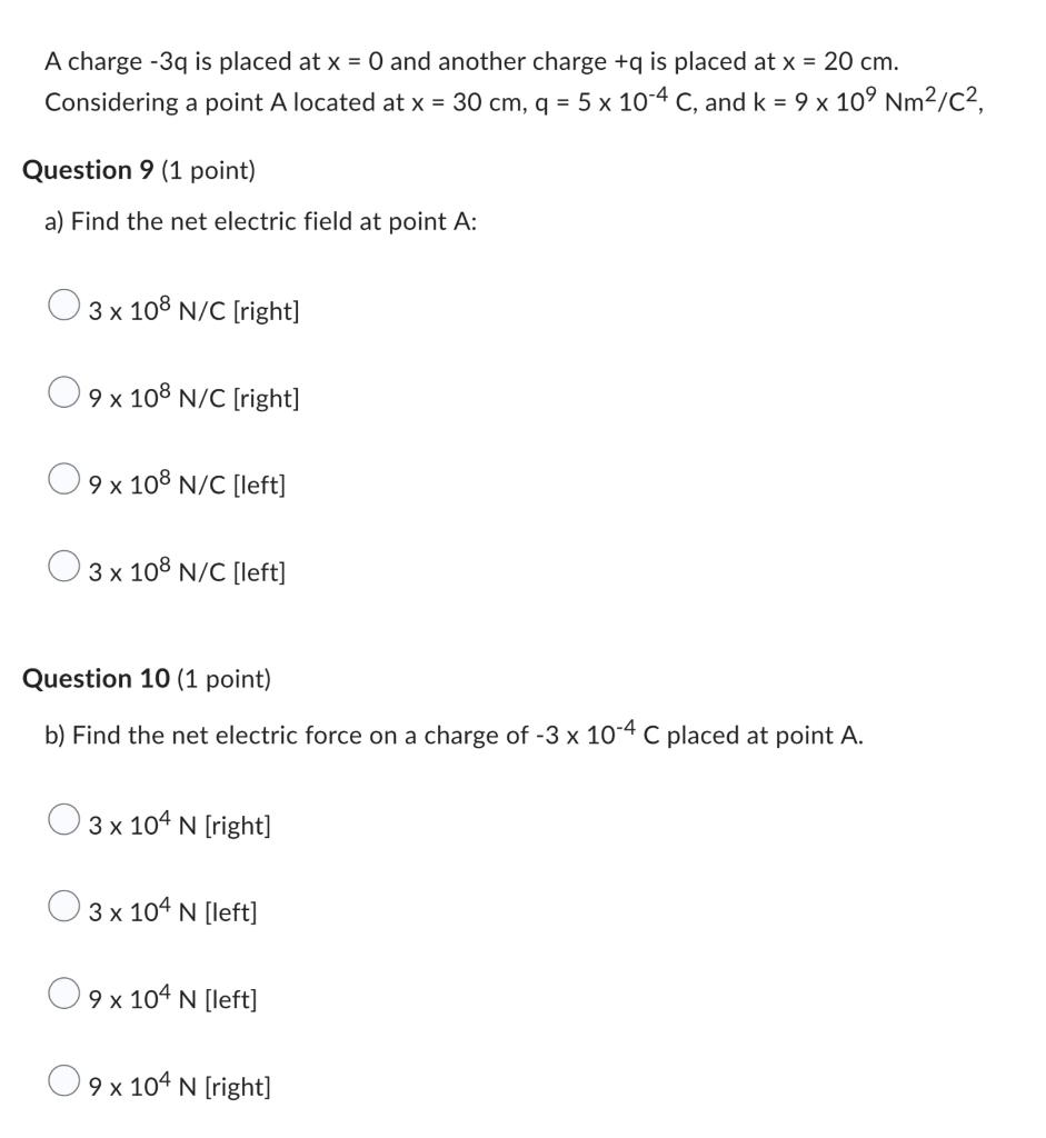 Solved A Charge −3q Is Placed At X=0 And Another Charge +q | Chegg.com