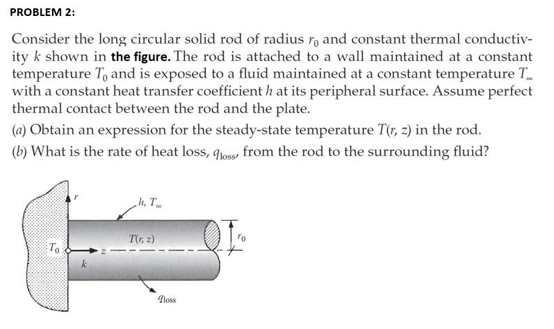 Solved PROBLEM 2: Consider the long circular solid rod of | Chegg.com