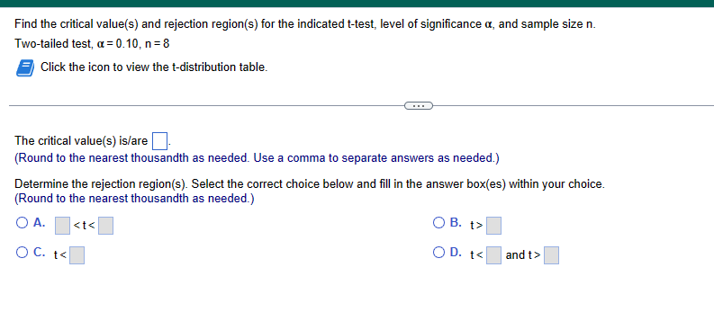 Solved Find the critical value(s) and rejection region(s) | Chegg.com