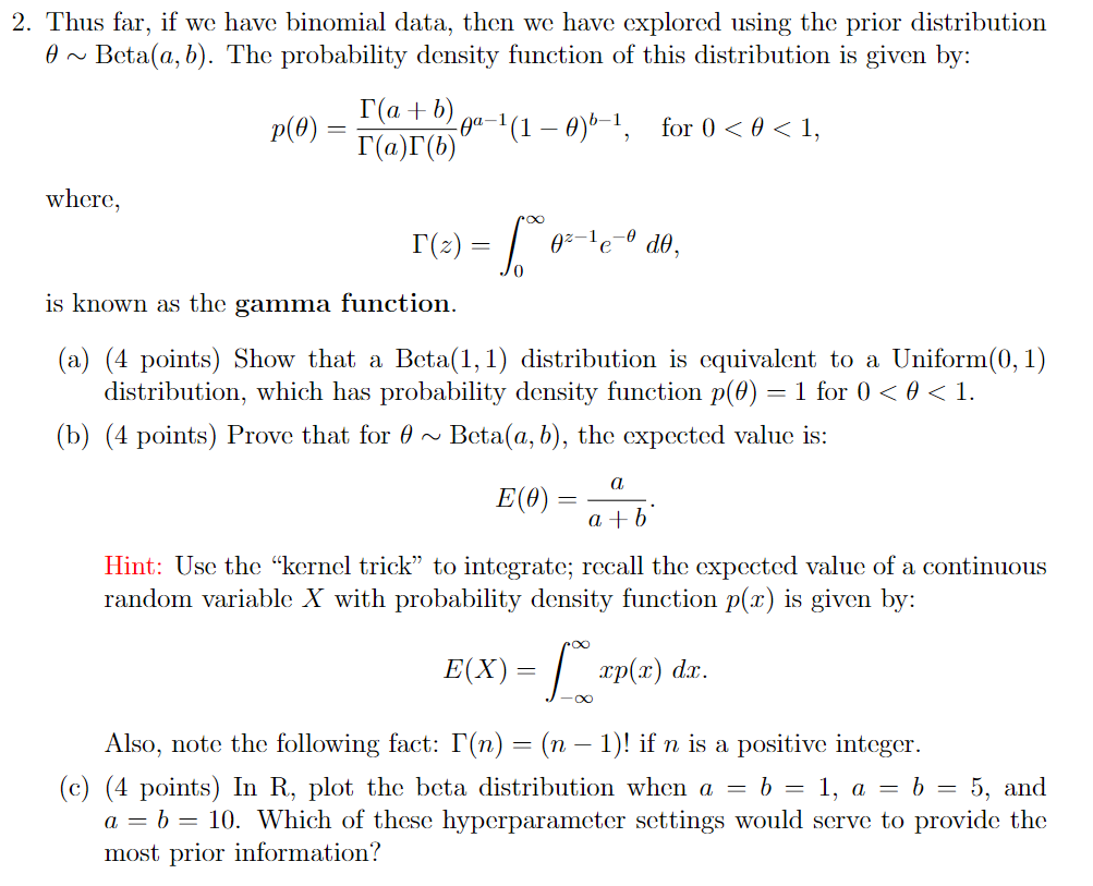 Solved Thus far, if we have binomial data, then we have | Chegg.com