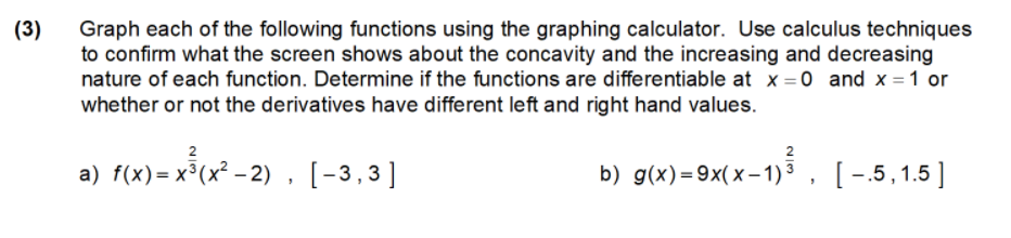 Solved (3) Graph each of the following functions using the | Chegg.com