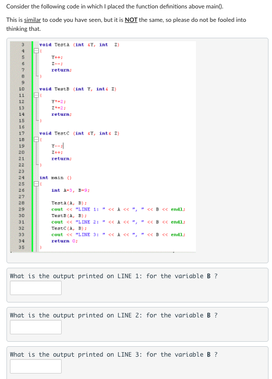 Solved Consider the following code in which I placed the | Chegg.com