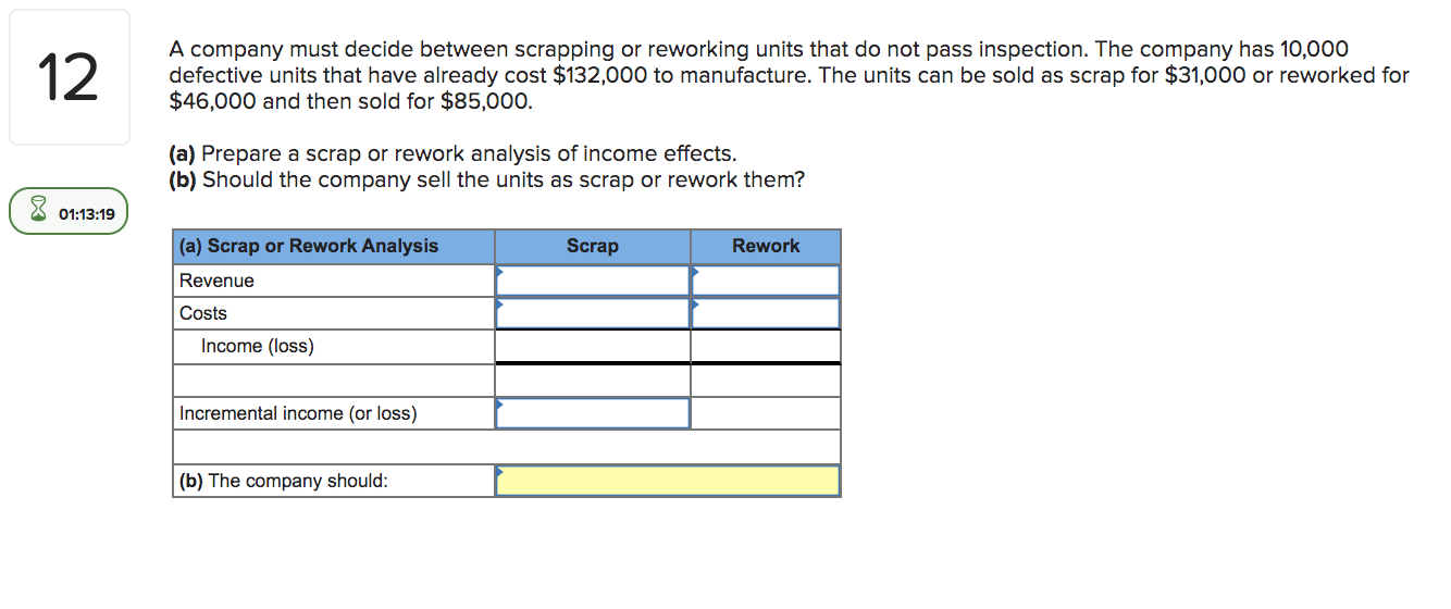 Solved 12 A company must decide between scrapping or