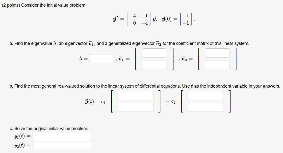 Solved (2 points) Consider the initial value problem | Chegg.com
