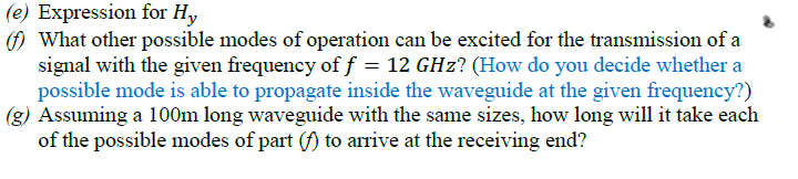 Solved A rectangular waveguide with sizes a = 5cm and b = | Chegg.com