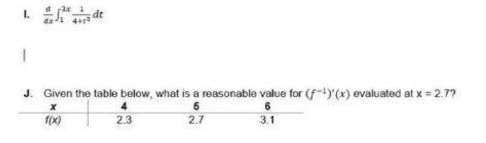 Solved 1 Dxd∫12x4r21dt J Given The Table Below What Is A 2647