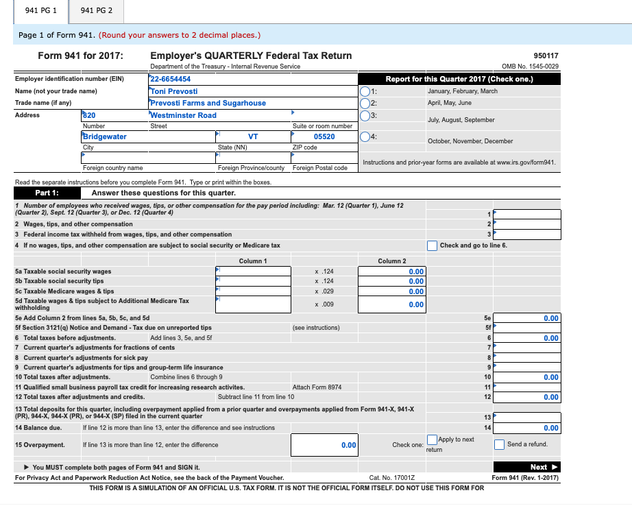 The first quarter tax return needs to be filed for | Chegg.com