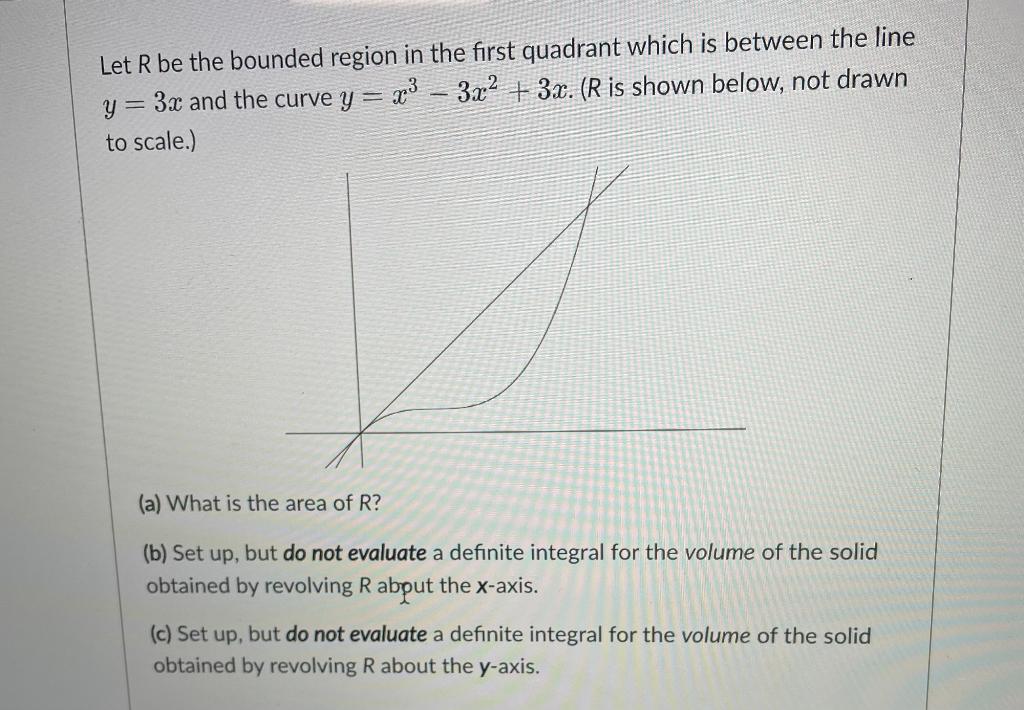 Solved Let R be the bounded region in the first quadrant | Chegg.com