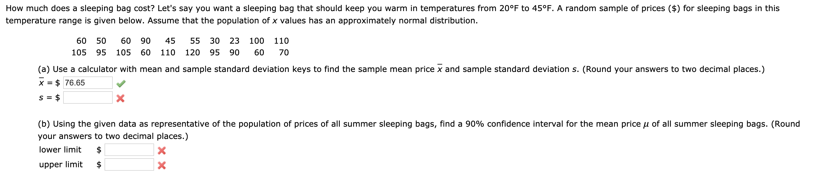 Solved How much does a sleeping bag cost? Let's say you want