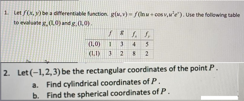 Solved 1 Let F X Y Be A Differentiable Function G U Chegg Com