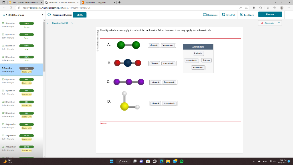 Solved Identify which terms apply to each of the molecules. | Chegg.com