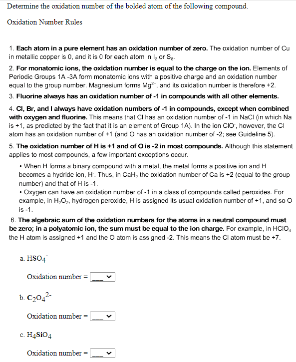 solved-determine-the-oxidation-number-of-the-bolded-atom-of-chegg