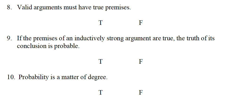 Solved II. Decide whether the following are true or false. | Chegg.com