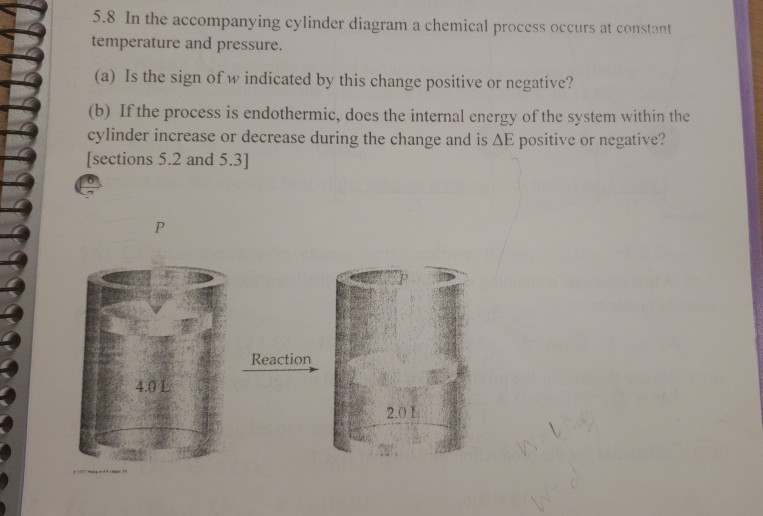 Solved 5.8 In the cylinder diagram a chemical
