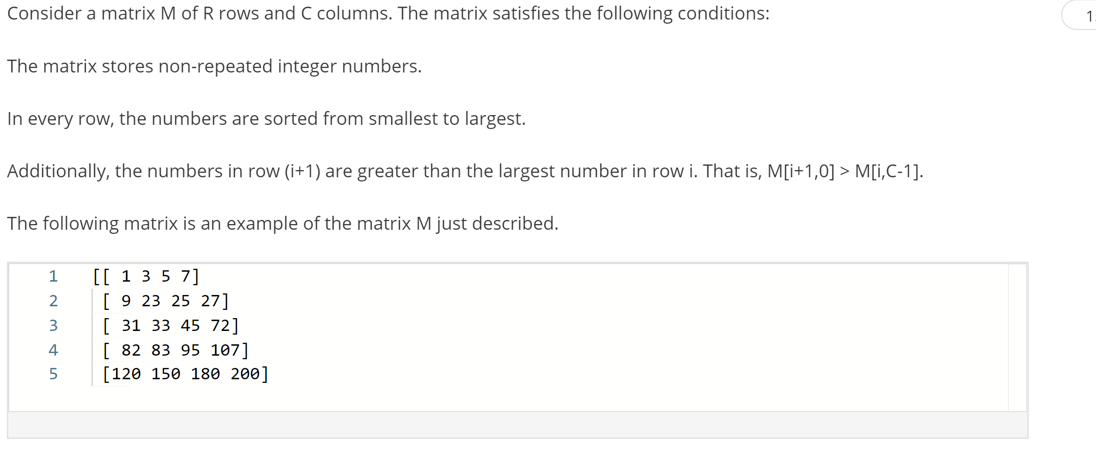 Solved Consider a matrix M of R rows and C columns. The | Chegg.com