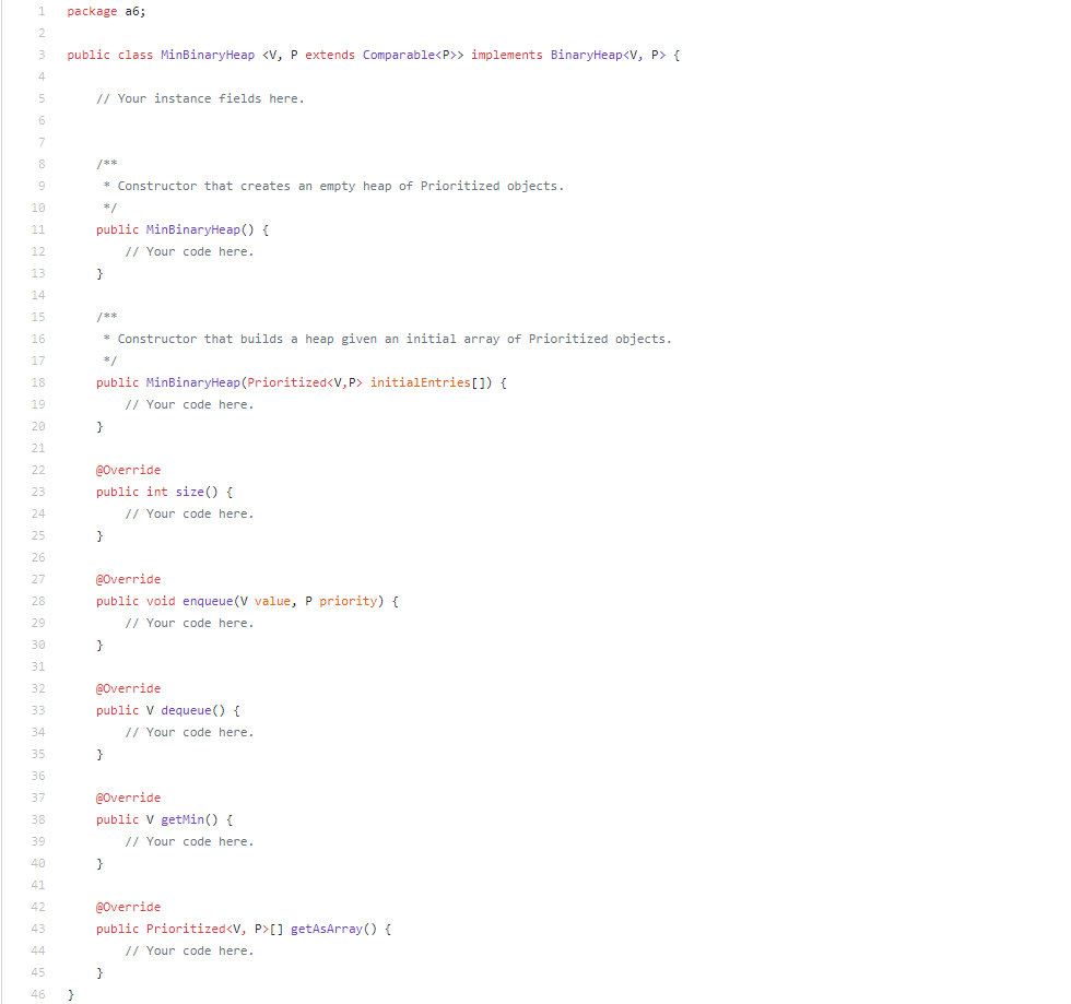 Implement a Binary heap using Java! | Chegg.com