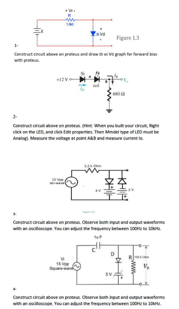 Solved Vr R 1 02 1 Zsi Vd Figure 1 3 1 Construct Cir Chegg Com