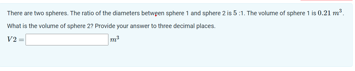 Solved There are two spheres. The ratio of the diameters | Chegg.com