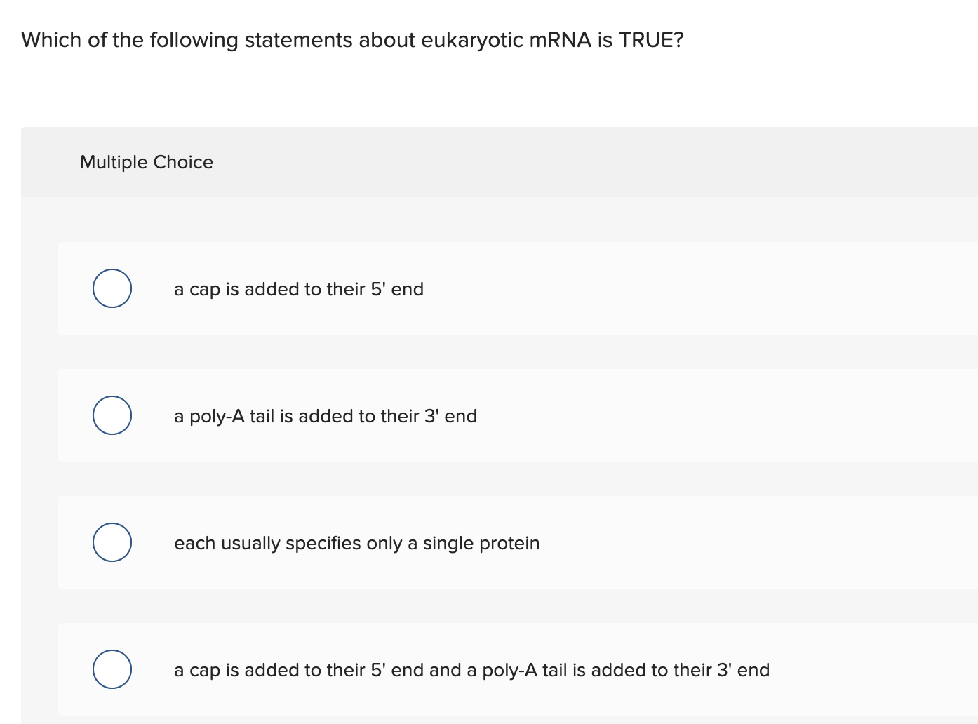 Solved Which of the following statements about eukaryotic | Chegg.com