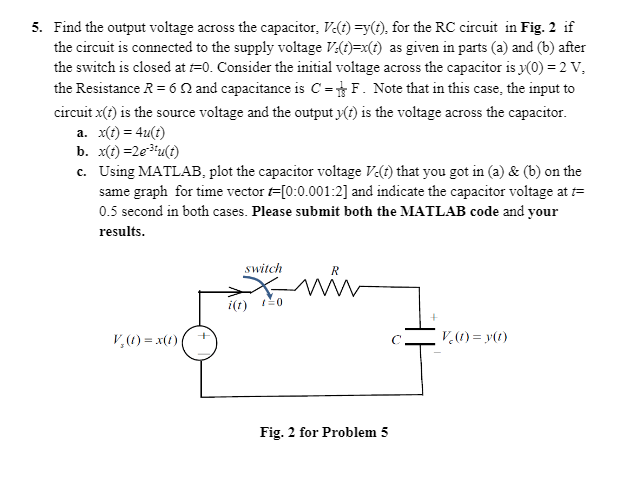 Solved Find The Output Voltage Across The Capacitor Chegg Com