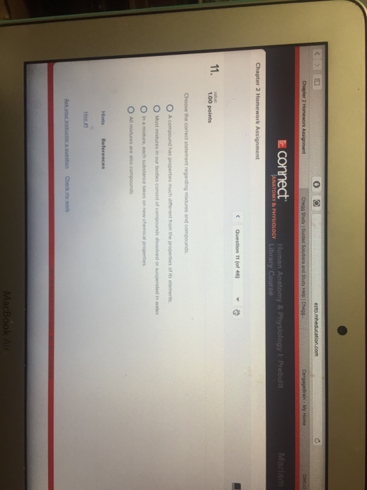 Solved Choose the correct statement regarding mixtures and | Chegg.com