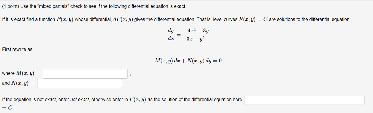 Solved (1 point) Use the 