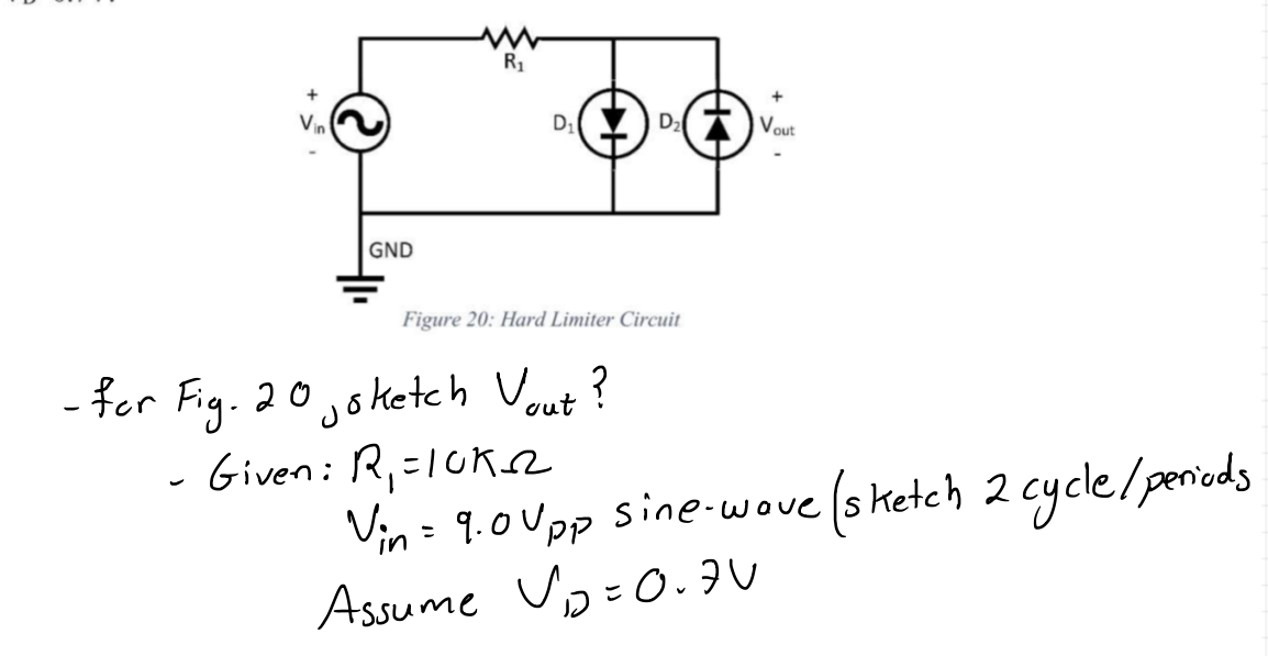 Solved - for Fig. 20 joketch Vout ? - Given: R1=10 KΩ Vin | Chegg.com