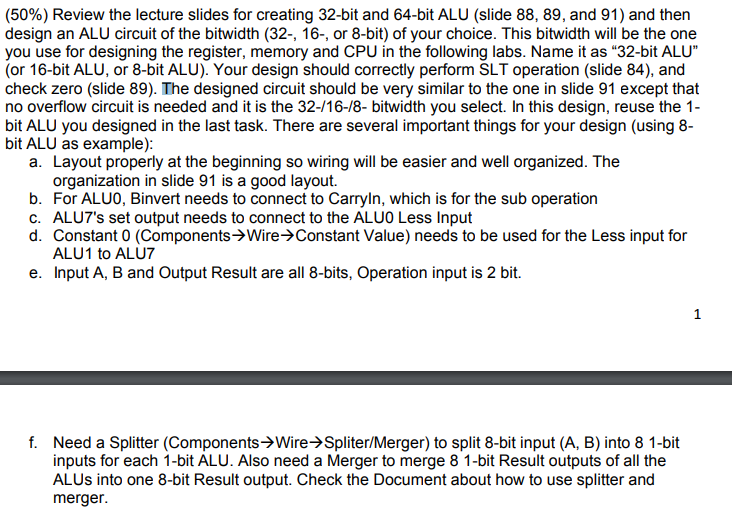(50\%) Review The Lecture Slides For Creating 32-bit | Chegg.com