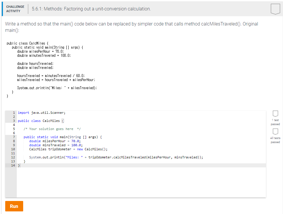 Solved CHALLENGE ACTIVITY 5.6.1: Methods: Factoring out a | Chegg.com