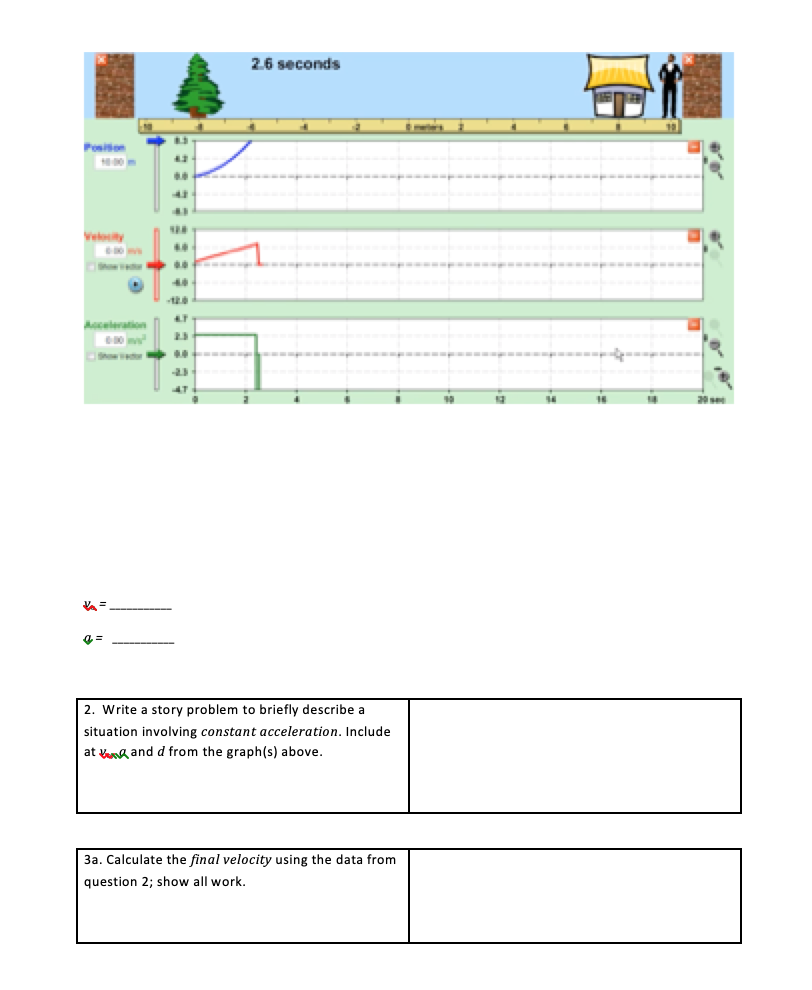2.08 Acceleration lab - Alternate Assessment Part 1 | Chegg.com