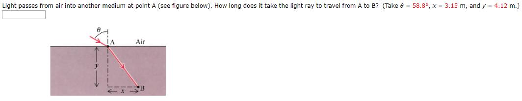 Solved Light passes from air into another medium at point A | Chegg.com