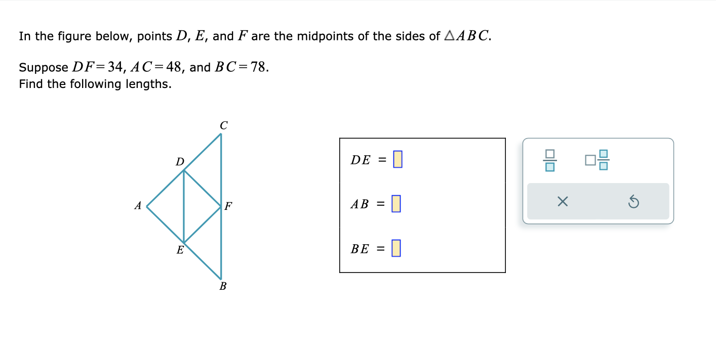 Solved In The Figure Below Points D E And F Are The