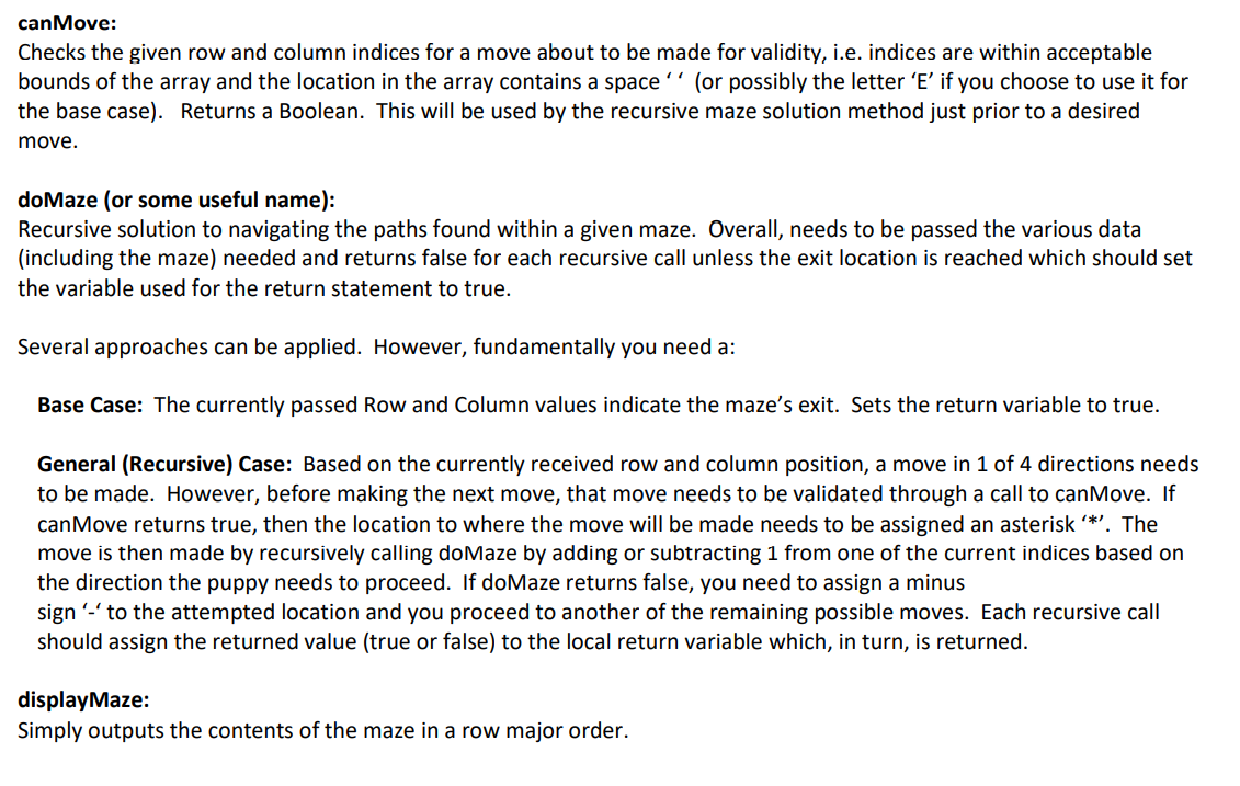 Solved Overall, you will design a recursive method solution | Chegg.com