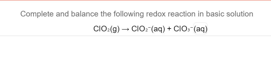 Solved Complete and balance the following redox reaction in | Chegg.com