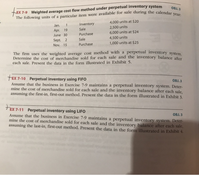 Solved 7-9 Weighted average cost flow method under perpetual | Chegg.com