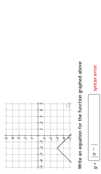 in
4+
3-
2-
1
1 2 3 4 5
-1-
-2-
N
a
Write an equation for the function graphed above
y=
syntax error.
Lig