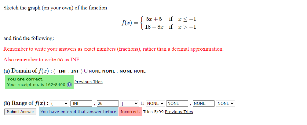 Solved Sketch the graph (on your own) of the function | Chegg.com