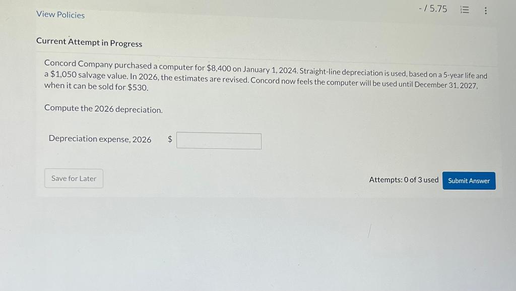KEESA　（出品者都合により12/31以降SOLD） Solved Concord Company purchased a computer for $8,400 on