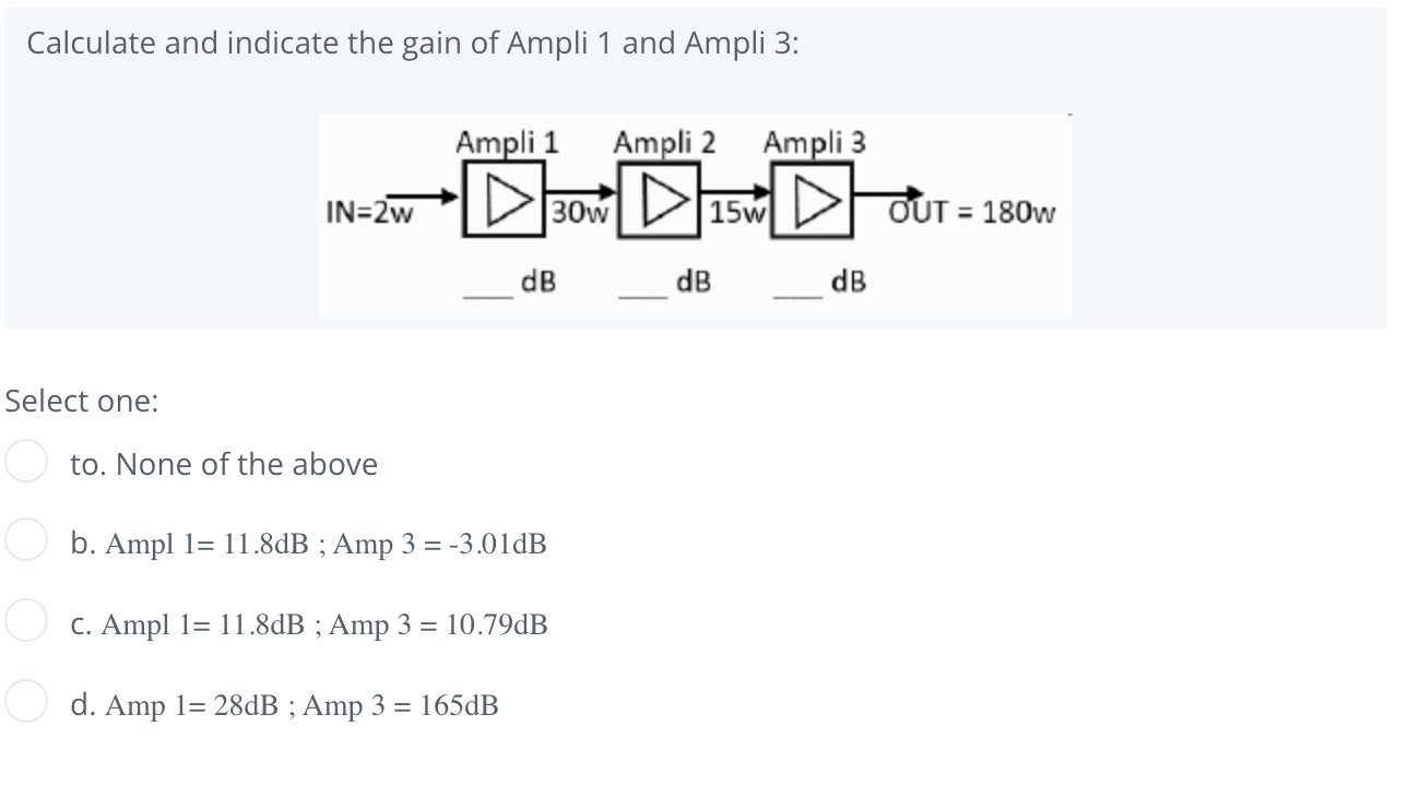 Solved Calculate And Indicate The Gain Of Ampli 1 And Ampli | Chegg.com