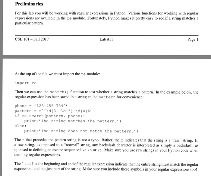 Solved Preliminaries For this lab you will be working with | Chegg.com