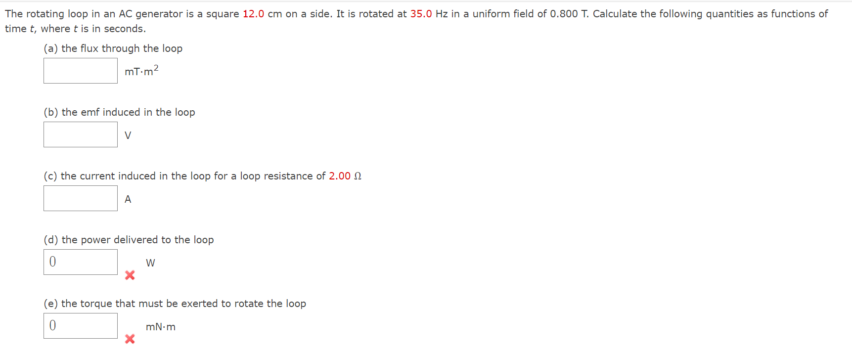 Solved The rotating loop in an AC generator is a square 12.0 | Chegg.com