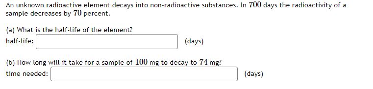 An Unknown Radioactive Element Decays Into 