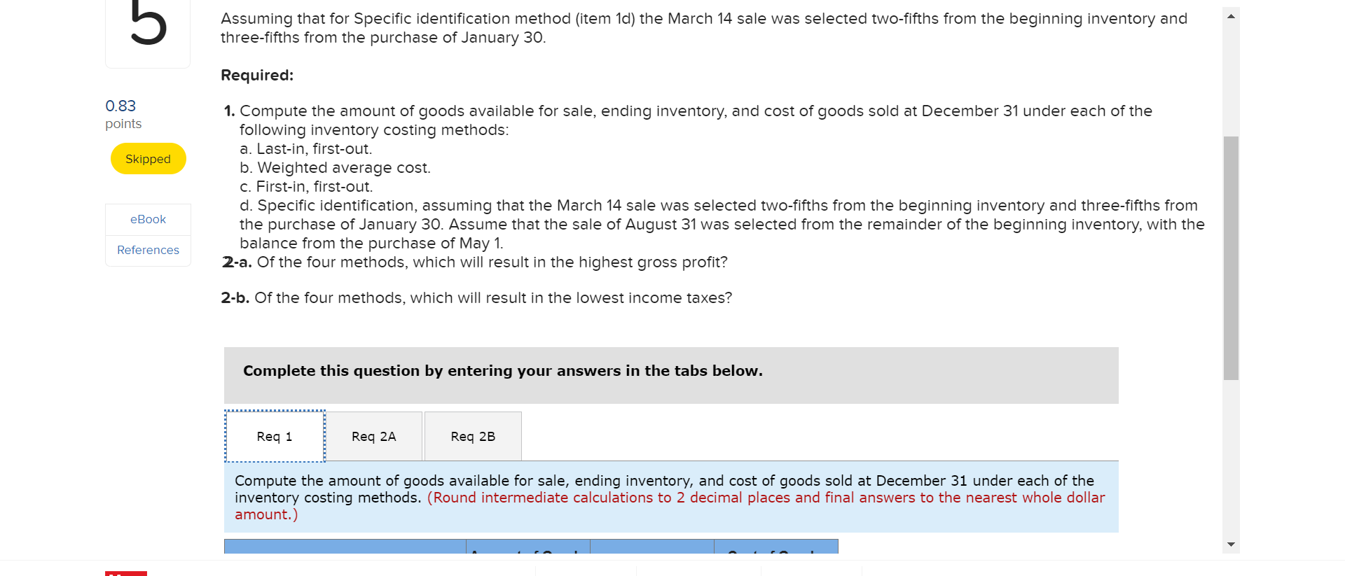 Assuming That For Specific Identification Method Chegg