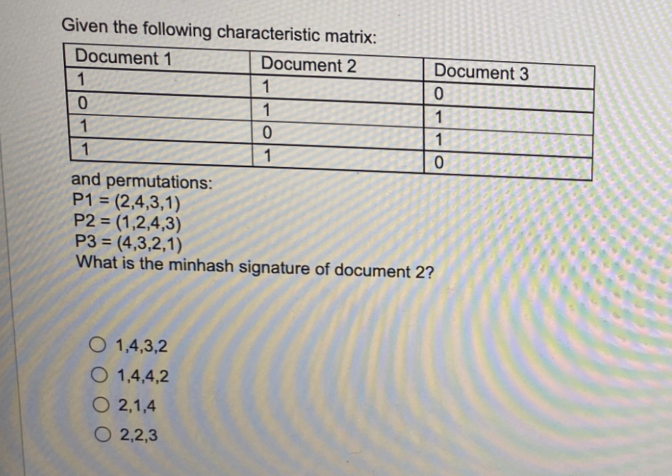 Solved Given the following characteristic matrix: and | Chegg.com