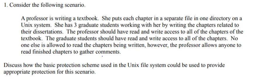 Solved 1. Consider The Following Scenario. A Professor Is | Chegg.com