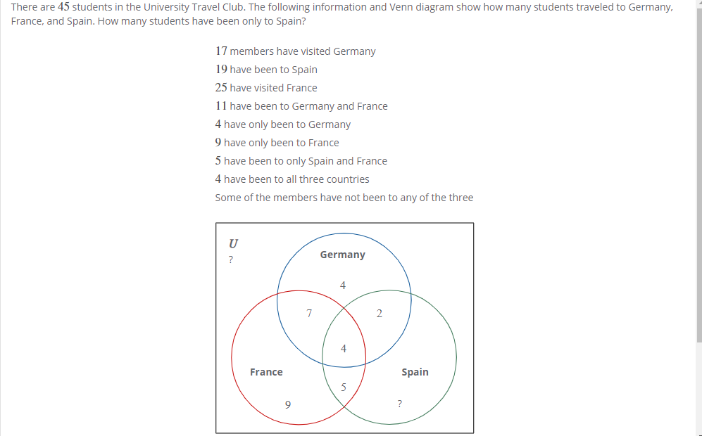 Solved There are 45 students in the University Travel Club.