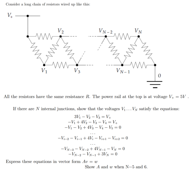 Solved Consider a long chain of resistors wired up like | Chegg.com