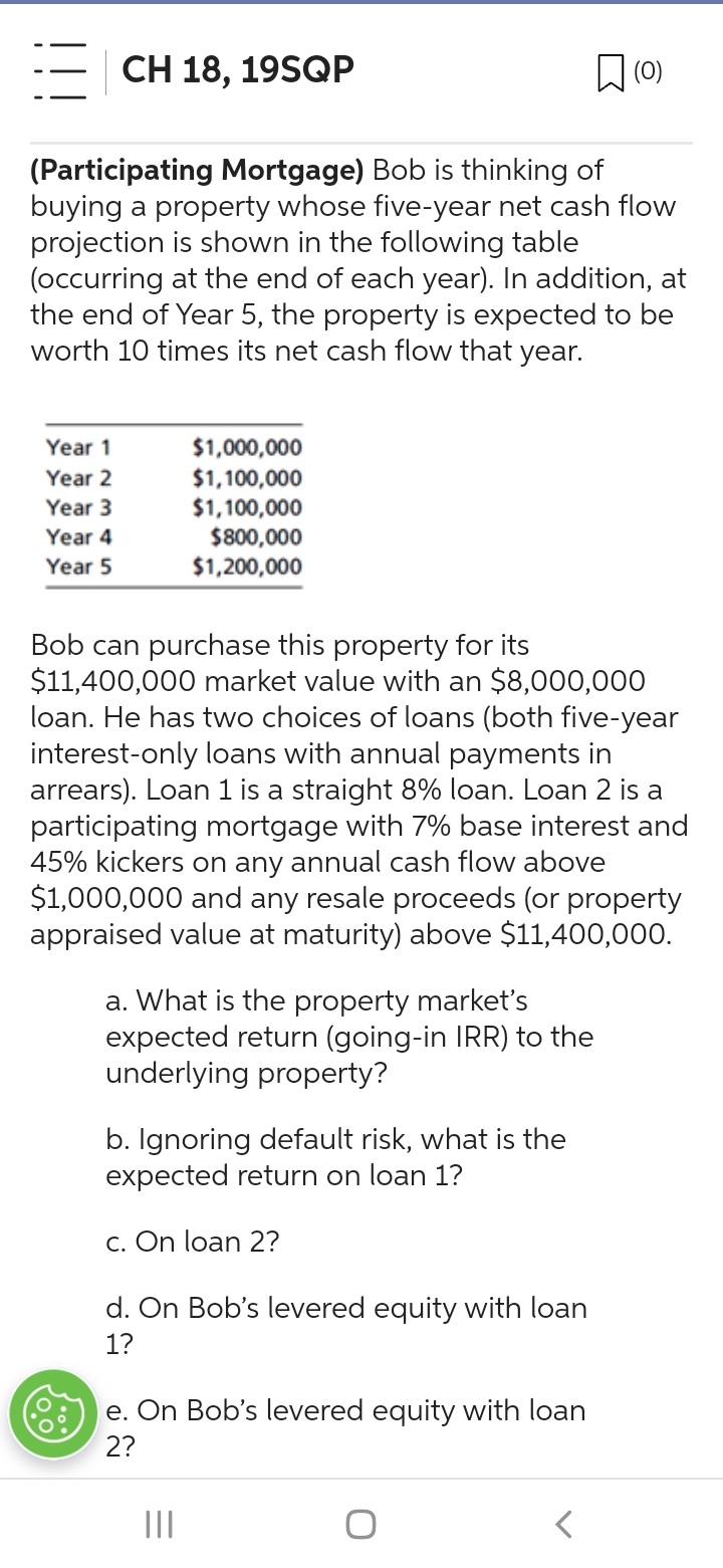 Solved (Participating Mortgage) Bob Is Thinking Of Buying A | Chegg.com