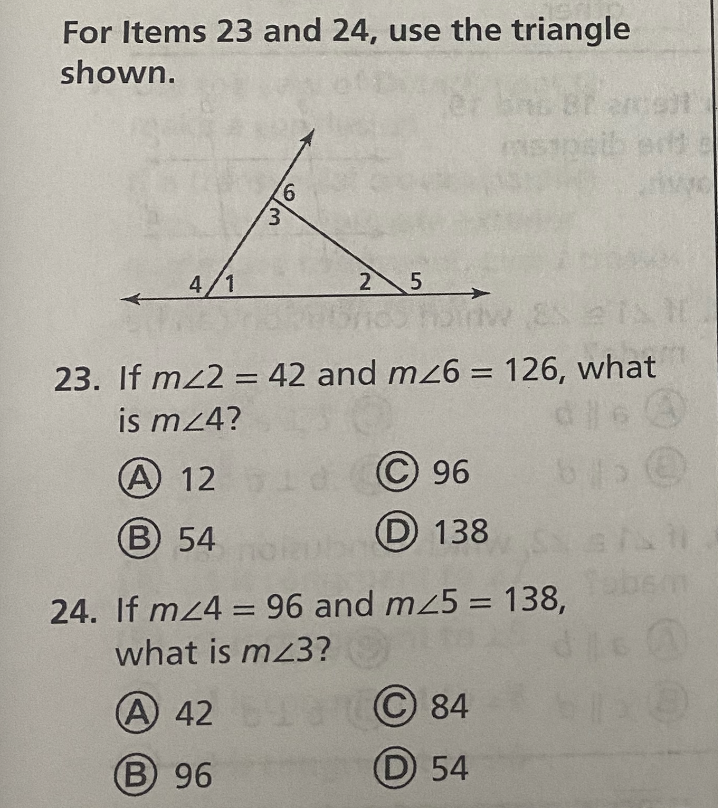 Solved For Items 23 and 24, use the triangle shown. 6 3 = | Chegg.com