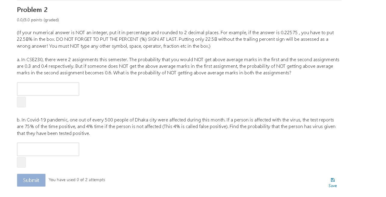 Solved Problem 2 0.0/3.0 points (graded) (If your numerical | Chegg.com